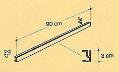 ALUMIINIORSI 30x900mm, suora + korvakkeet