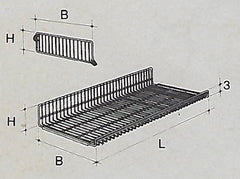 TERÄSLANKAHYLLYN JAKAJA 100x600mm